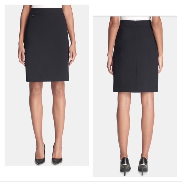 NWT Calvin Klein Navy Career Pencil Skirt - Picture 1 of 2